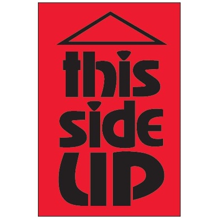 Bsc Preferred 2 x 3'' - ''This Side Up'' Fluorescent Red Labels BUY00021127